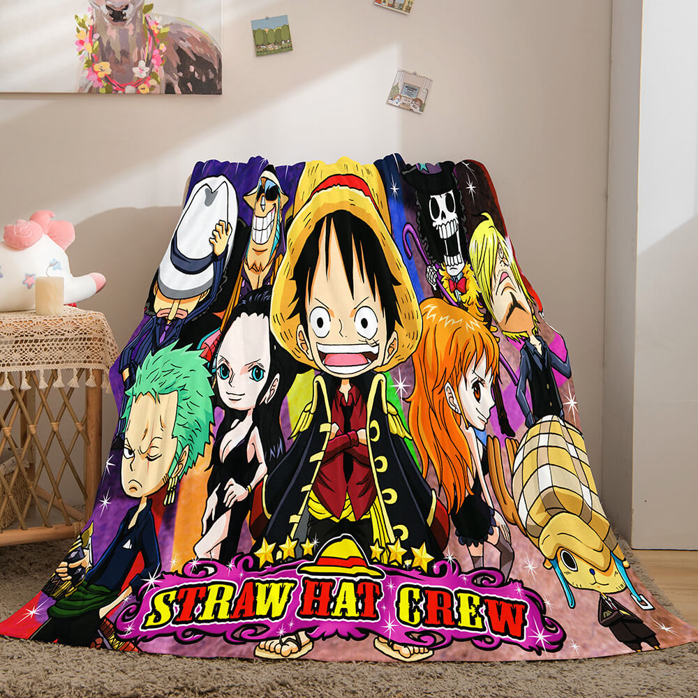 2024 NEW Anime ONE PIECE Cosplay Soft Flannel Fleece Throw Blanket Bedding Sets