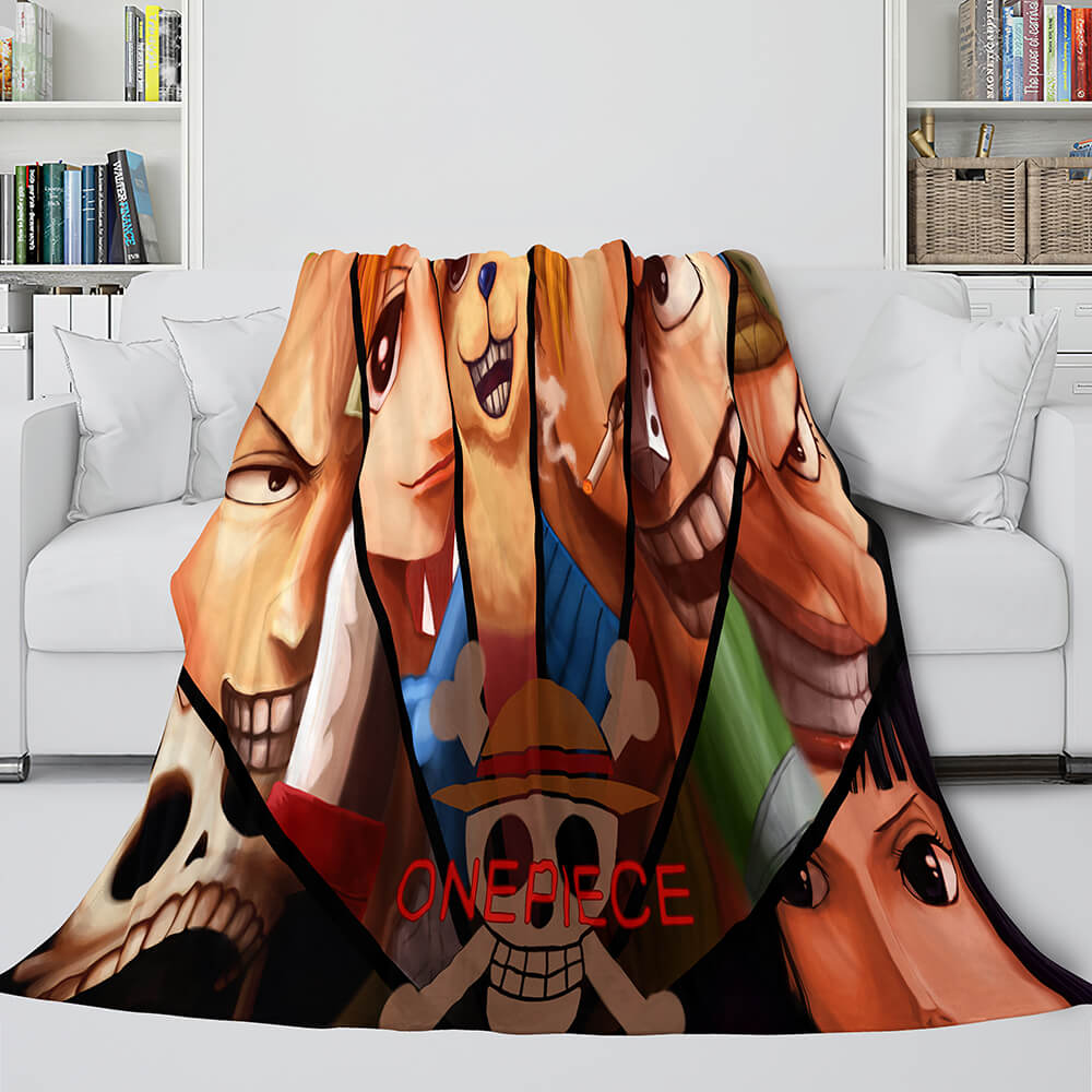 2024 NEW Anime ONE PIECE Throw Flannel Fleece Blanket Soft Cozy Bedding Sets