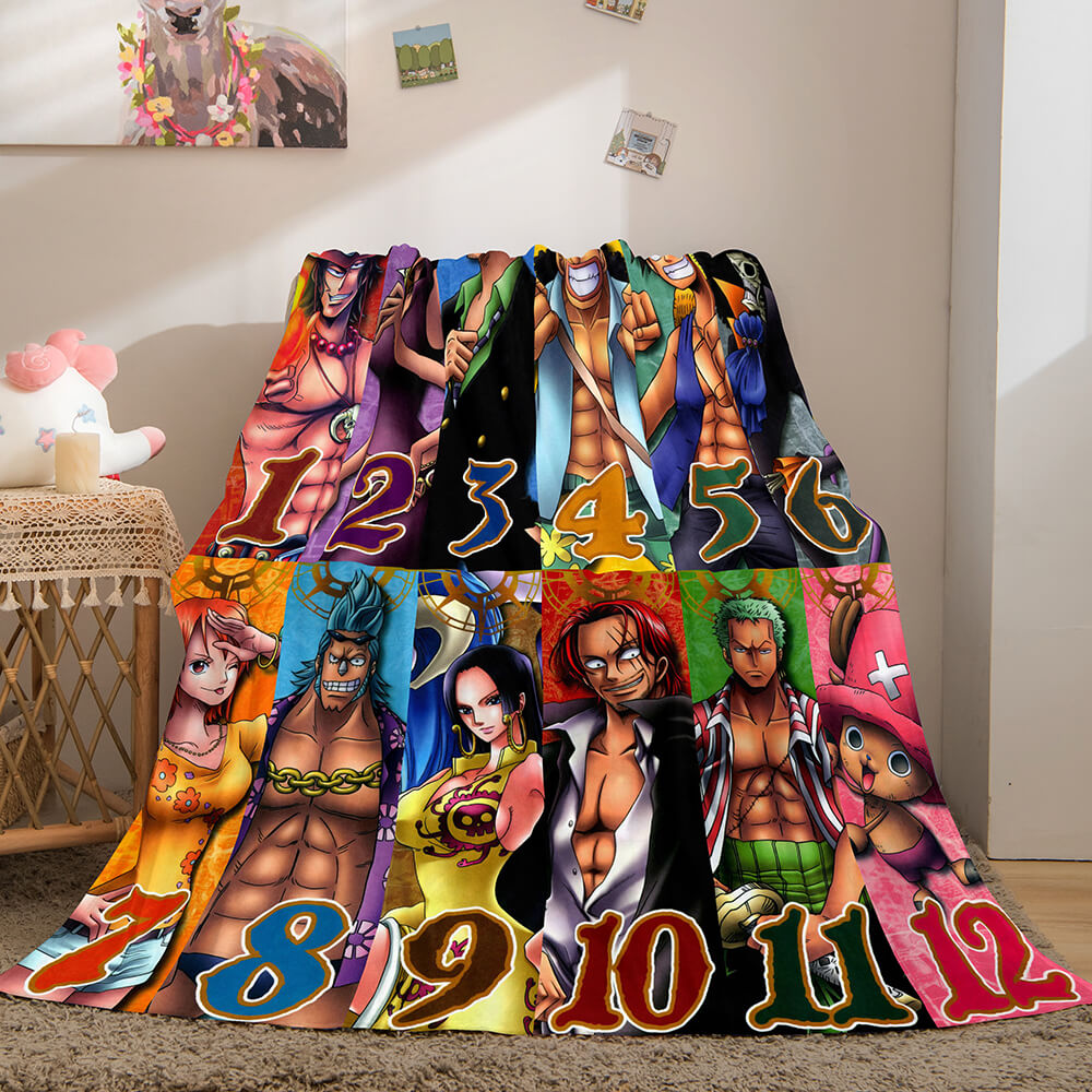 2024 NEW Anime One Piece Straw Hat Pirates Super Soft Flannel Throw Bed Blanket