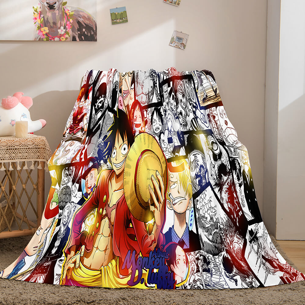 2024 NEW Anime One Piece Straw Hat Pirates Super Soft Flannel Throw Bed Blanket