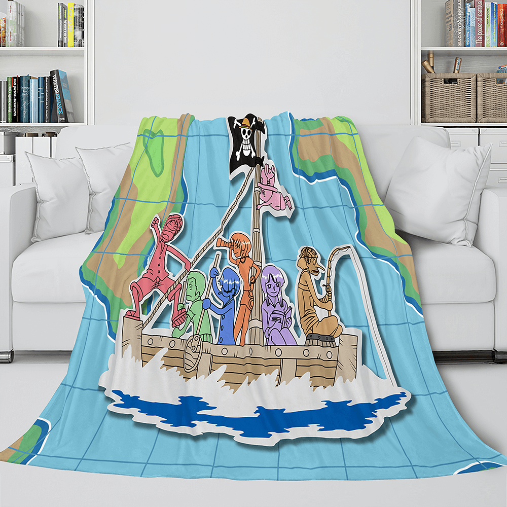 2024 NEW Anime One Piece Straw Hat Pirates Super Soft Flannel Throw Bed Blanket