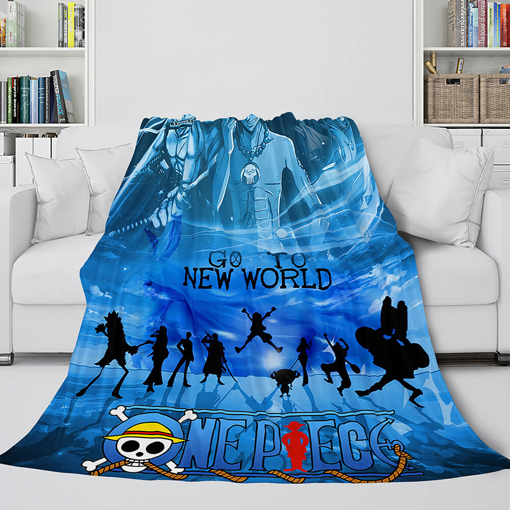 2024 NEW Anime One Piece Straw Hat Pirates Super Soft Flannel Throw Bed Blanket