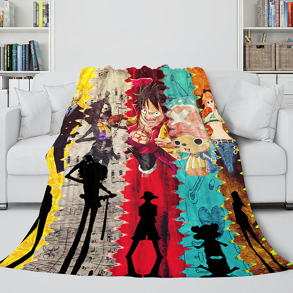 2024 NEW Anime One Piece Straw Hat Pirates Super Soft Flannel Throw Bed Blanket