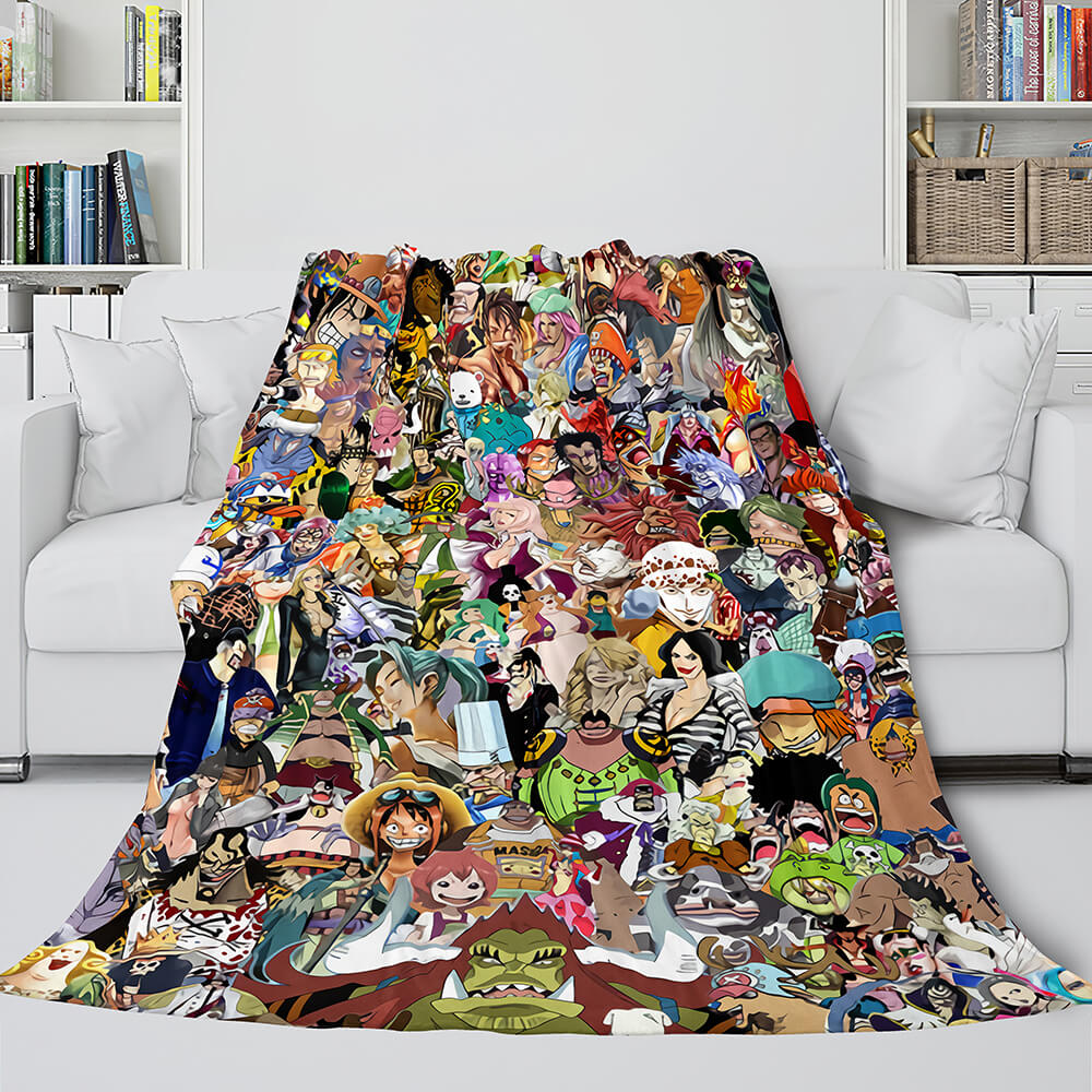 2024 NEW Anime One Piece Straw Hat Pirates Super Soft Flannel Throw Bed Blanket