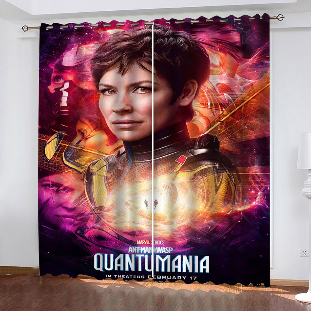 2024 NEW Ant-Man and The Wasp Quantumania Curtains Pattern Blackout Window Drapes