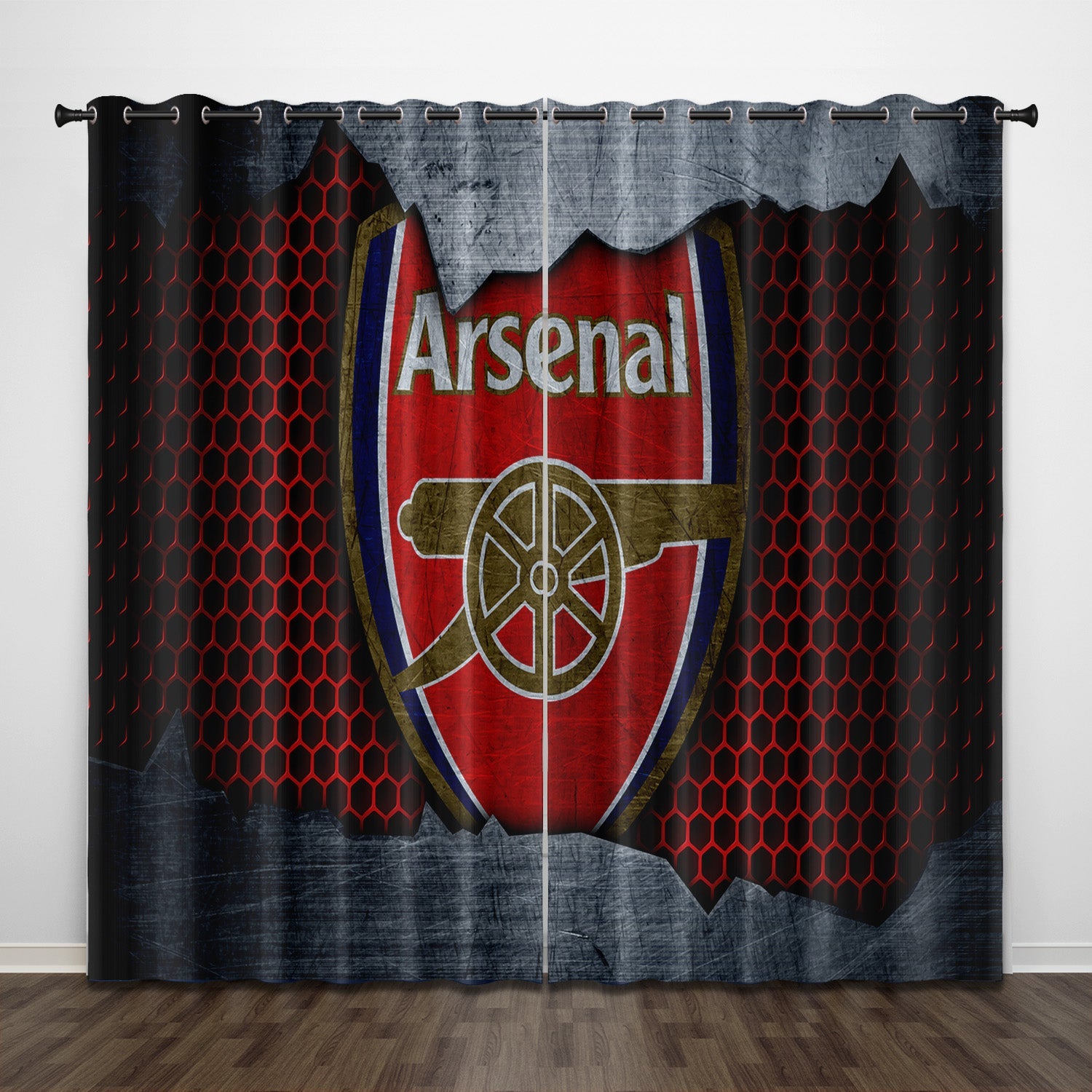 2024 NEW Arsenal Football Club Curtains Pattern Blackout Window Drapes