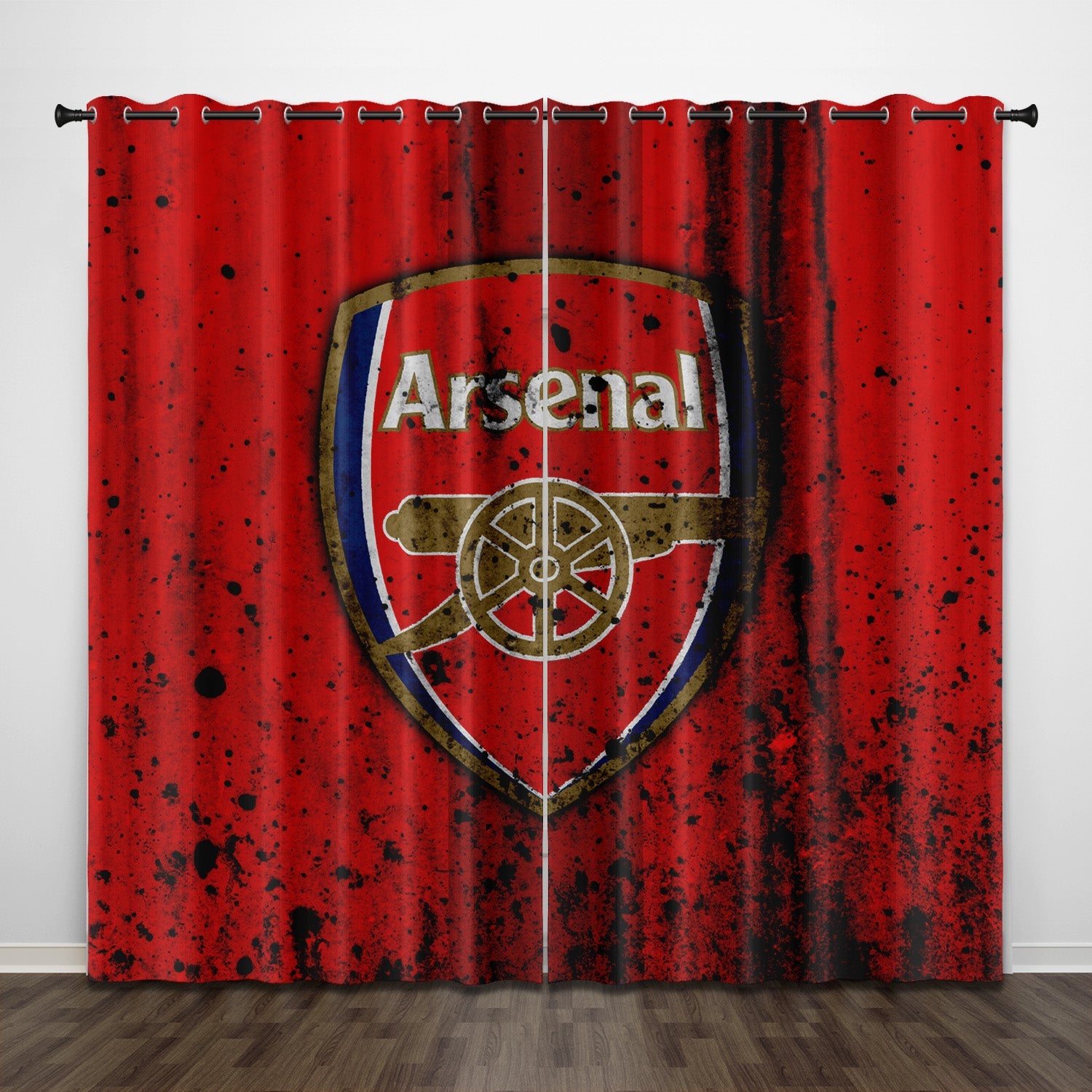 2024 NEW Arsenal Football Club Curtains Pattern Blackout Window Drapes