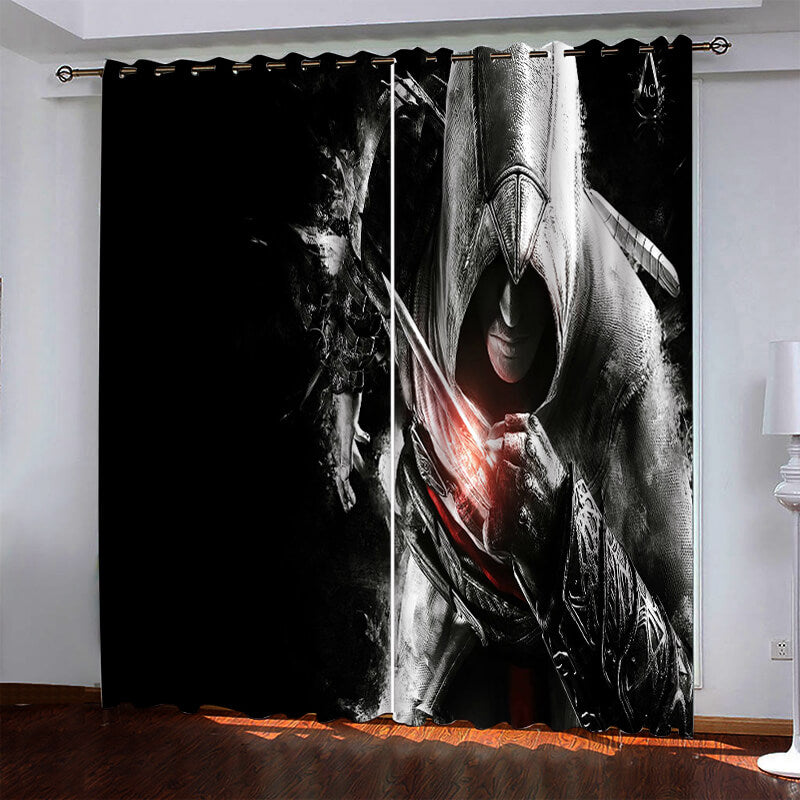 2024 NEW Assassin's Creed Pattern Curtains Blackout Window Drapes