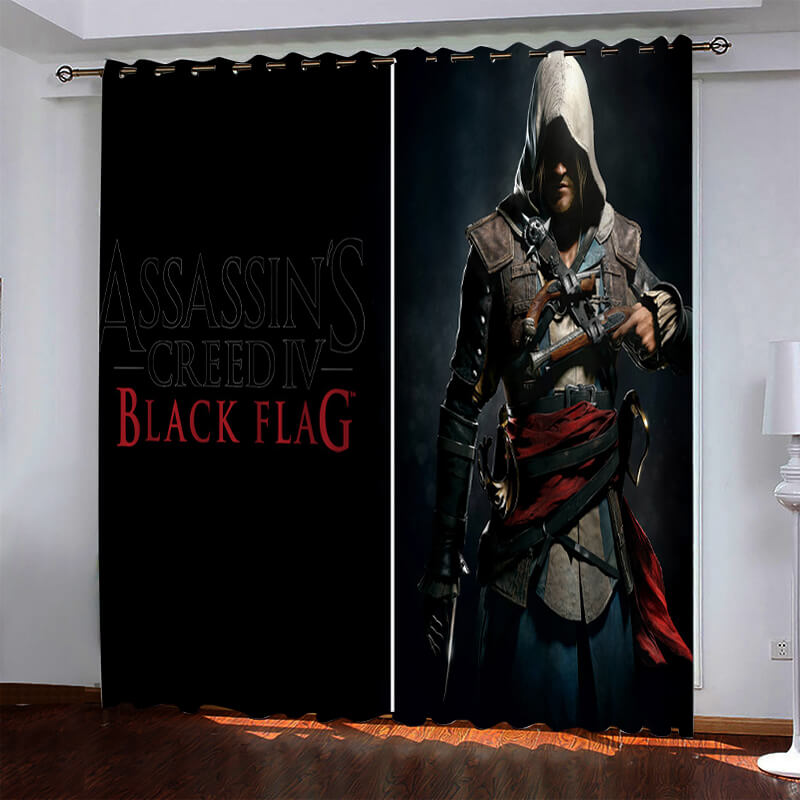 2024 NEW Assassin's Creed Pattern Curtains Blackout Window Drapes