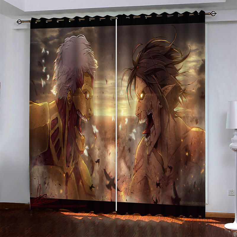 2024 NEW Attack On Titan Pattern Curtains Blackout Window Drapes