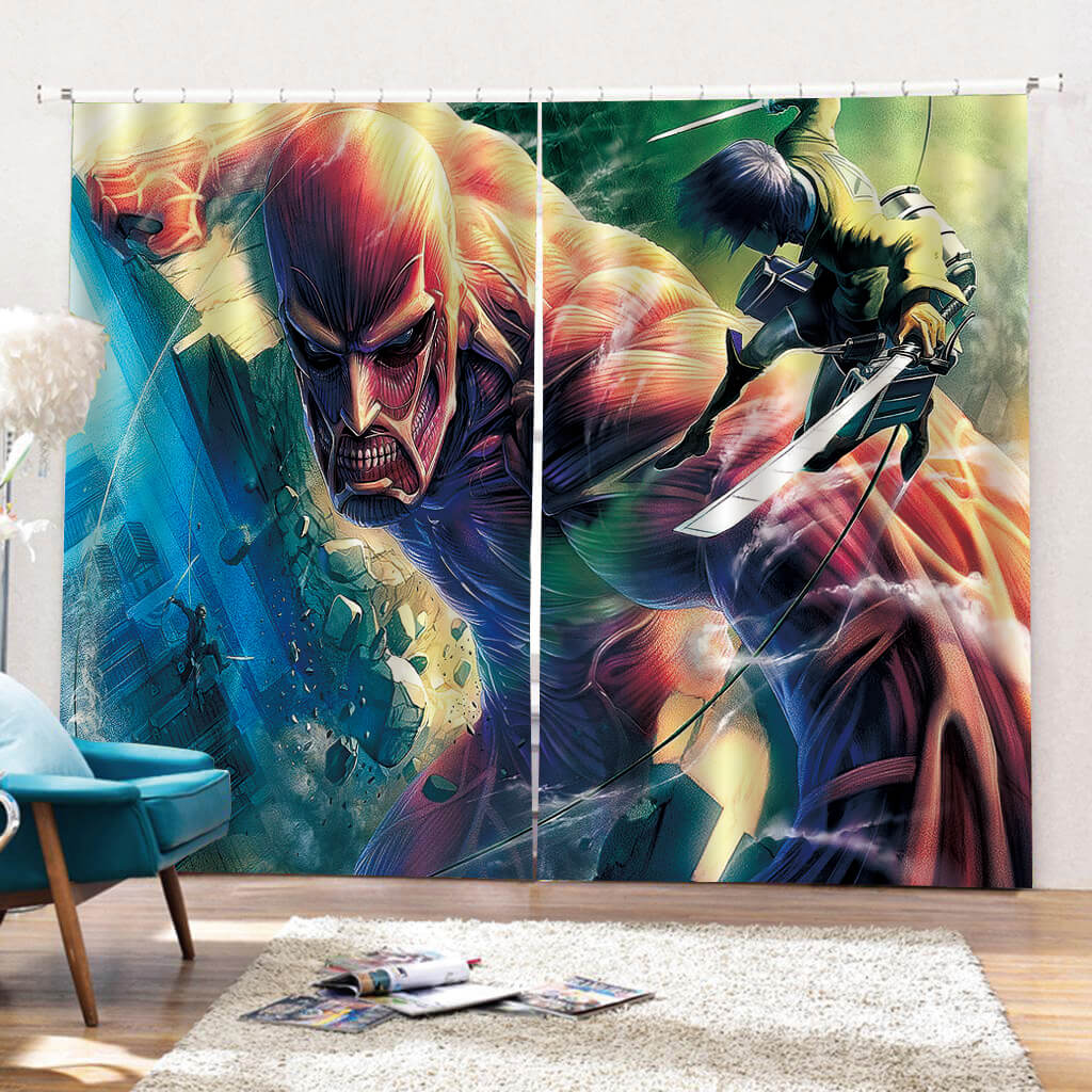 2025 NEW Attack on Titan Curtains Blackout Window Drapes for Room Decoration