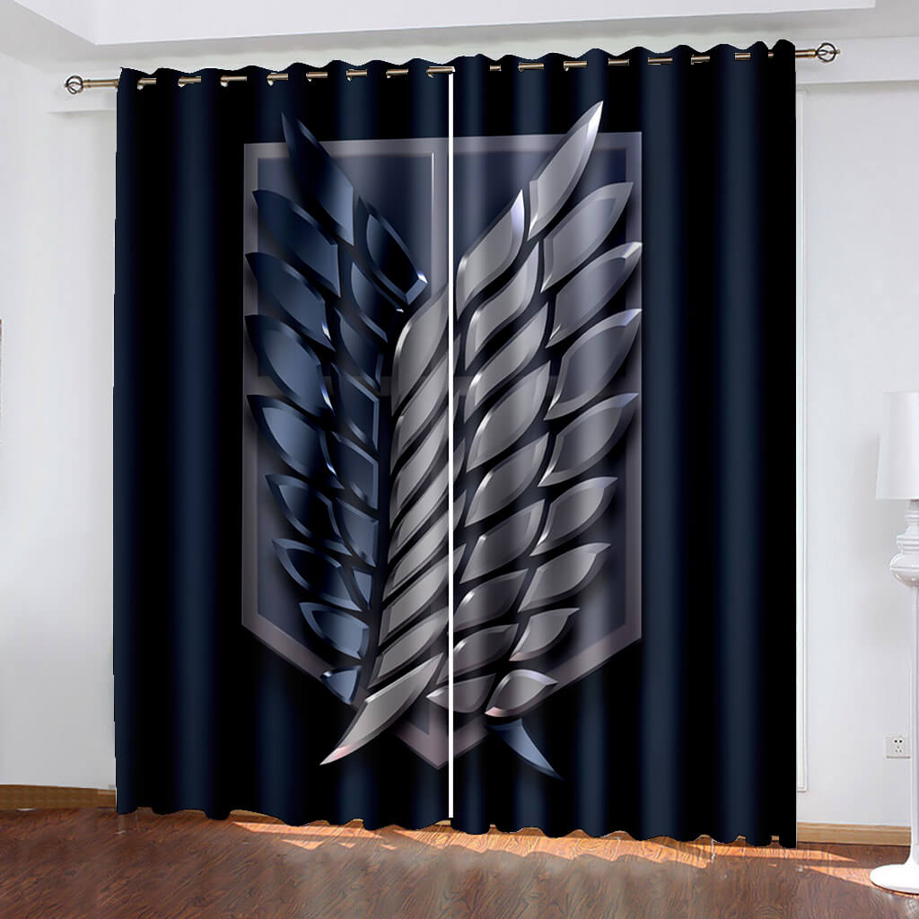 2024 NEW Attack on Titan Curtains Cosplay Blackout Window Treatments Drapes