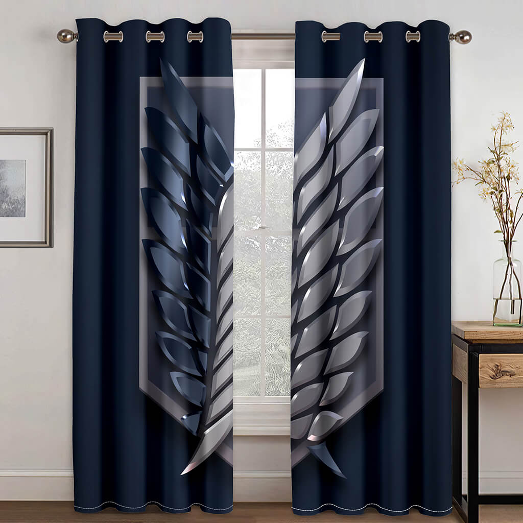 2024 NEW Attack on Titan Curtains Cosplay Blackout Window Treatments Drapes