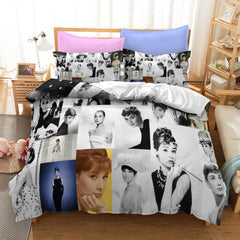 2024 NEW Audrey Hepburn Cosplay Bedding Set Quilt Cover Without Filler