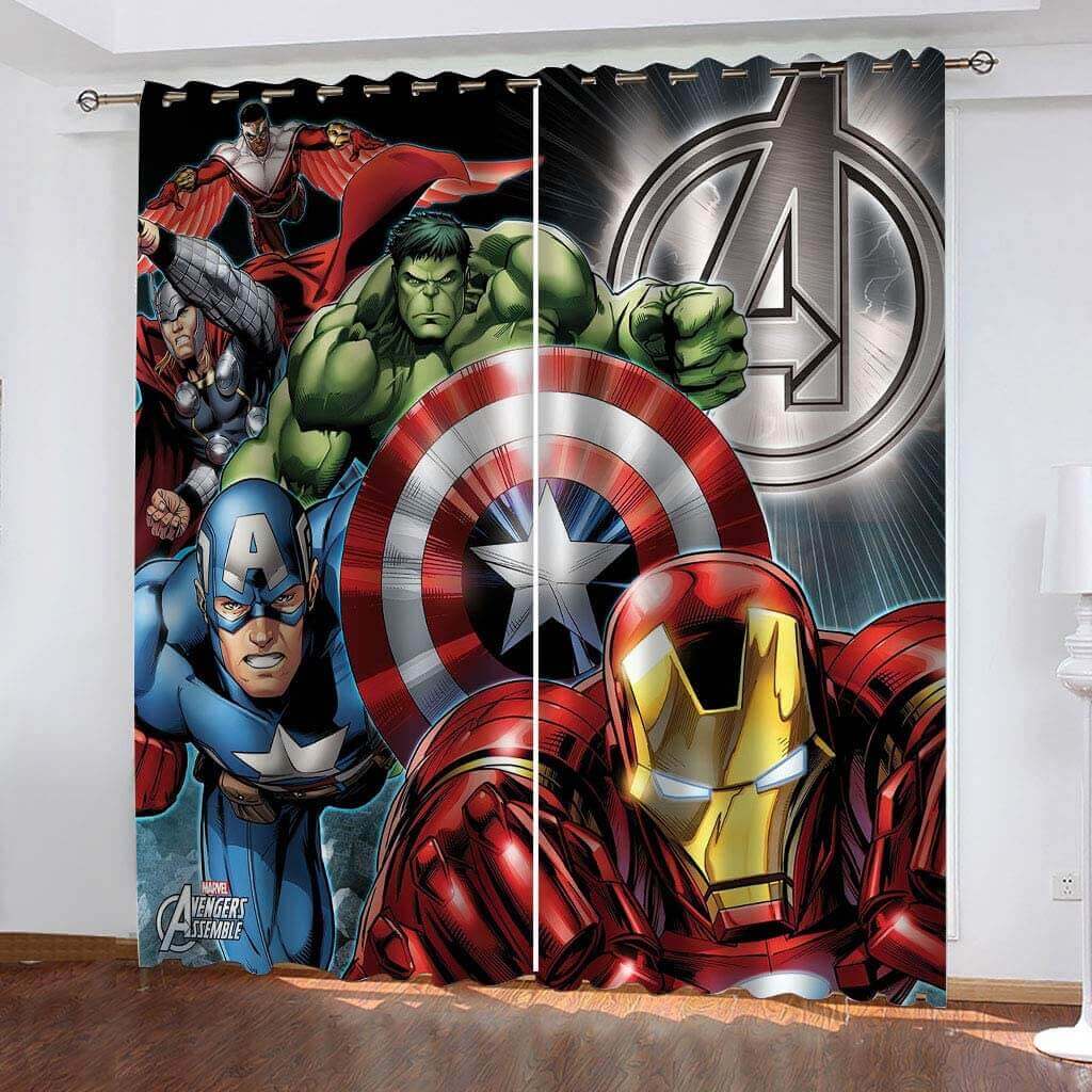 2025 NEW Avengers Curtains Cosplay Blackout Window Drapes Room Decoration