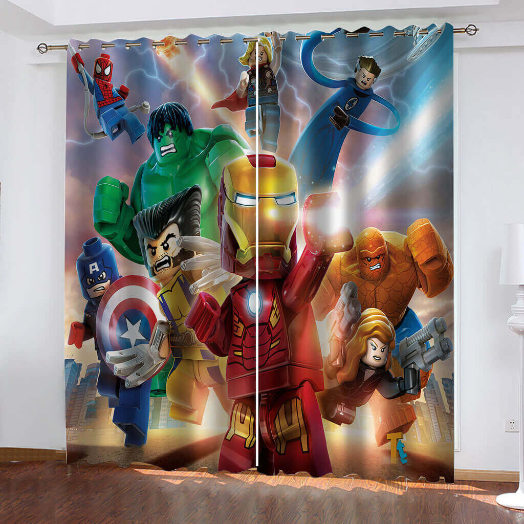 2024 NEW Avengers Curtains Cosplay Blackout Window Drapes Room Decoration