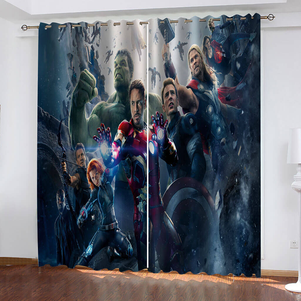 2024 NEW Avengers Curtains Cosplay Blackout Window Drapes Room Decoration