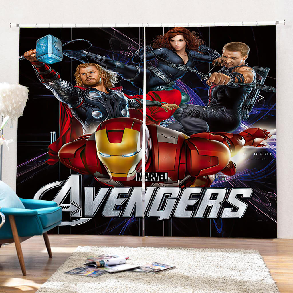 2024 NEW Avengers Curtains Cosplay Blackout Window Drapes for Room Decorations