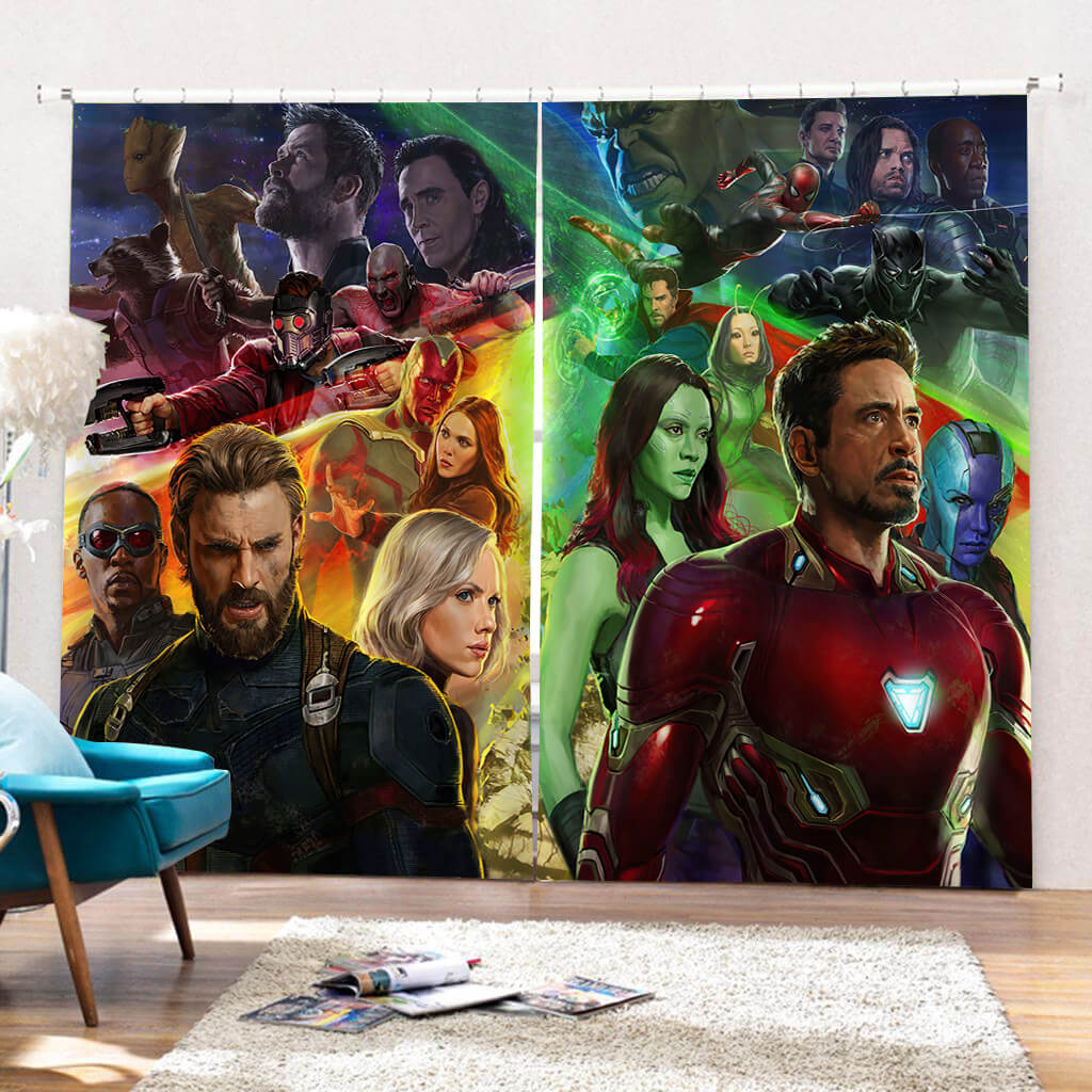 2025 NEW Avengers Curtains Cosplay Blackout Window Drapes for Room Decorations