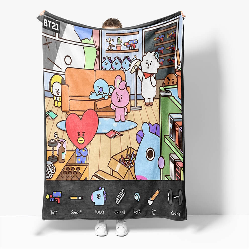 2024 NEW BT21 Flannel Fleece Throw Cosplay Blanket