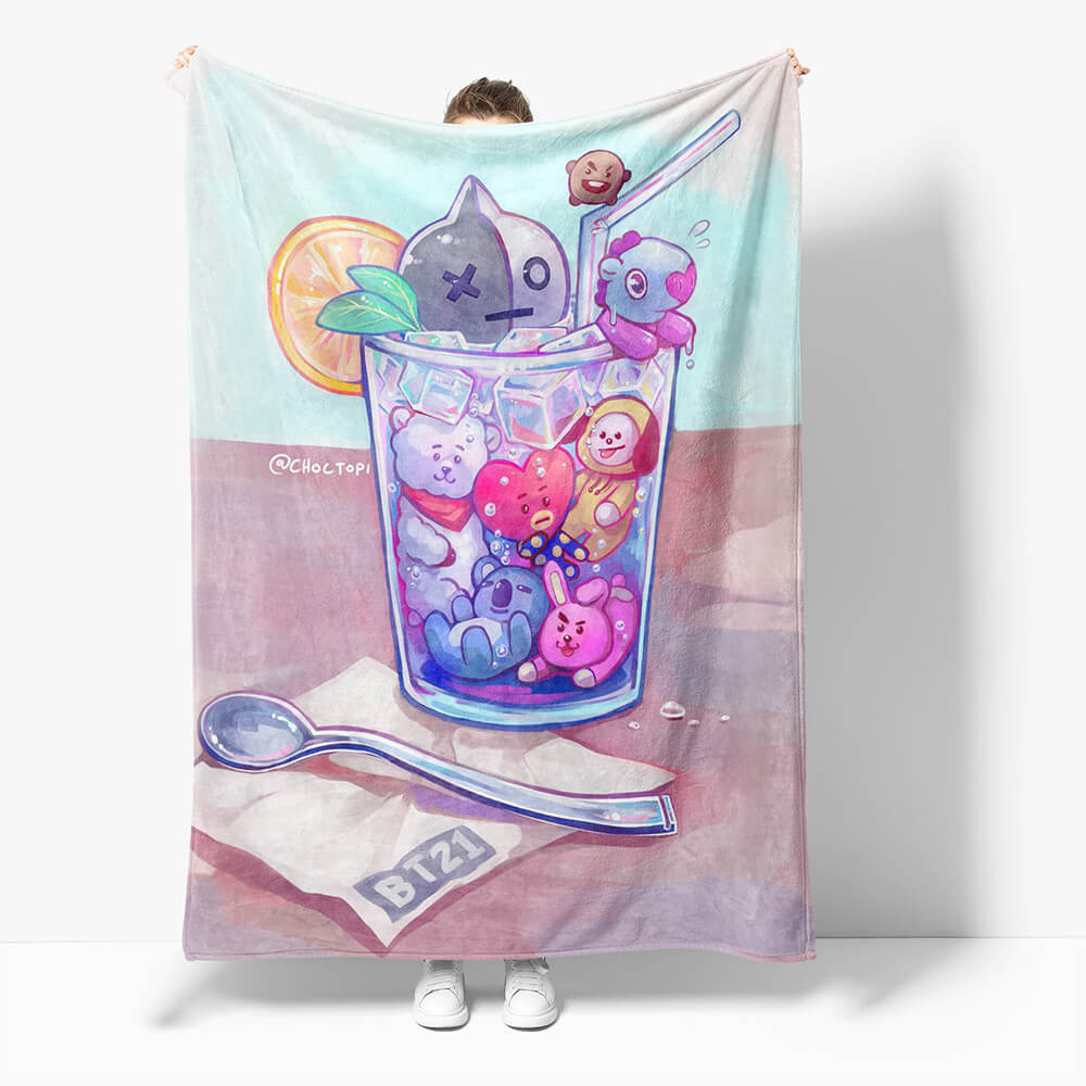 2024 NEW BT21 Flannel Fleece Throw Cosplay Blanket