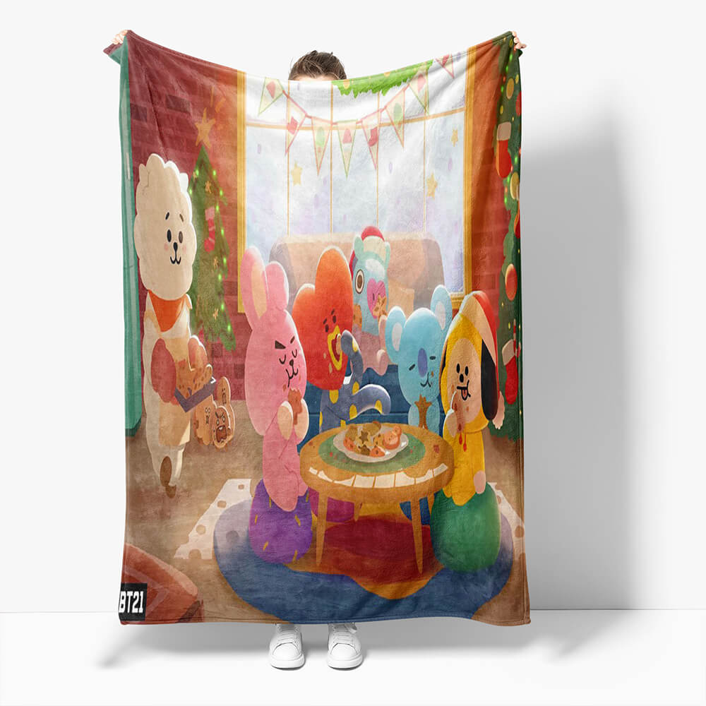 2024 NEW BT21 Flannel Fleece Throw Cosplay Blanket