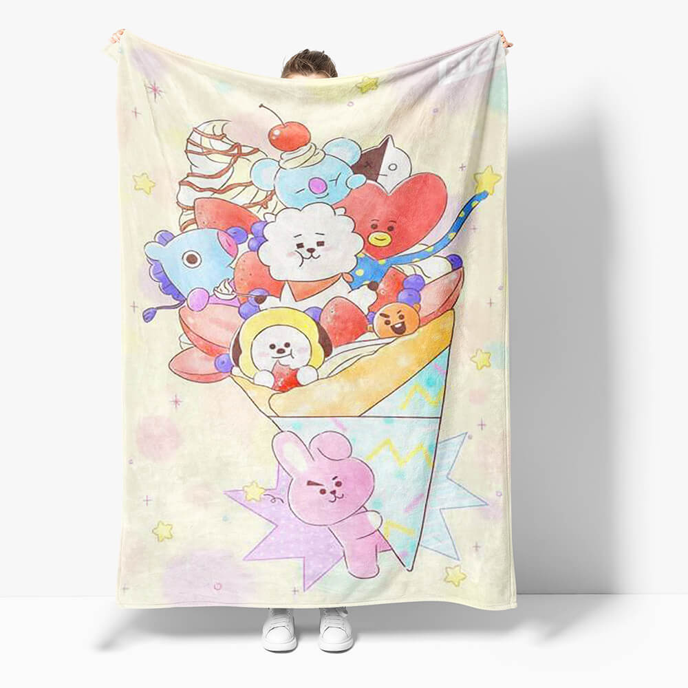 2024 NEW BT21 Flannel Fleece Throw Cosplay Blanket