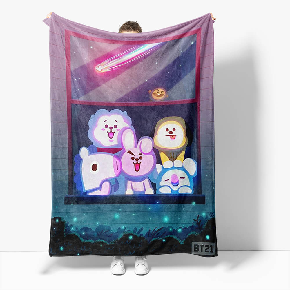 2024 NEW BT21 Flannel Fleece Throw Cosplay Blanket