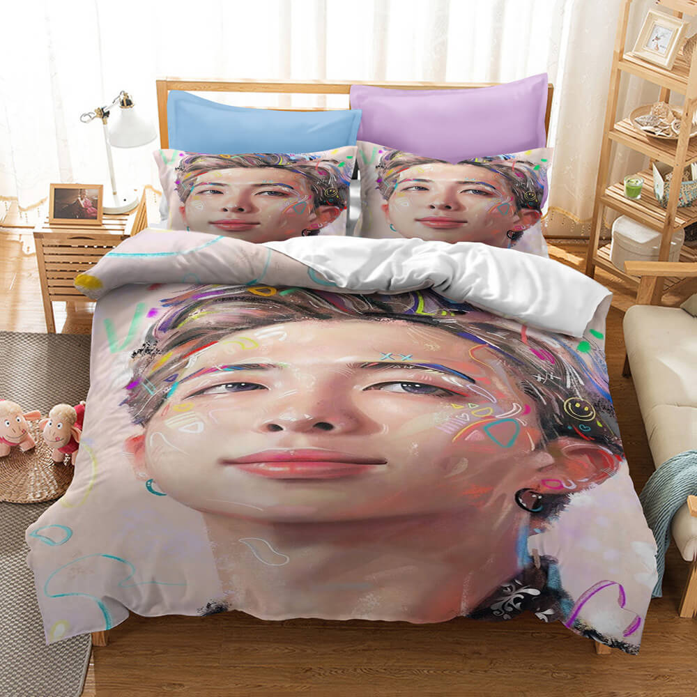 2024 NEW BTS Bangtan Boys Bedding Set Character Quilt Cover Without Filler