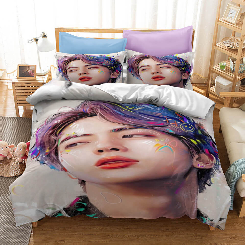 2024 NEW BTS Bangtan Boys Bedding Set Character Quilt Cover Without Filler