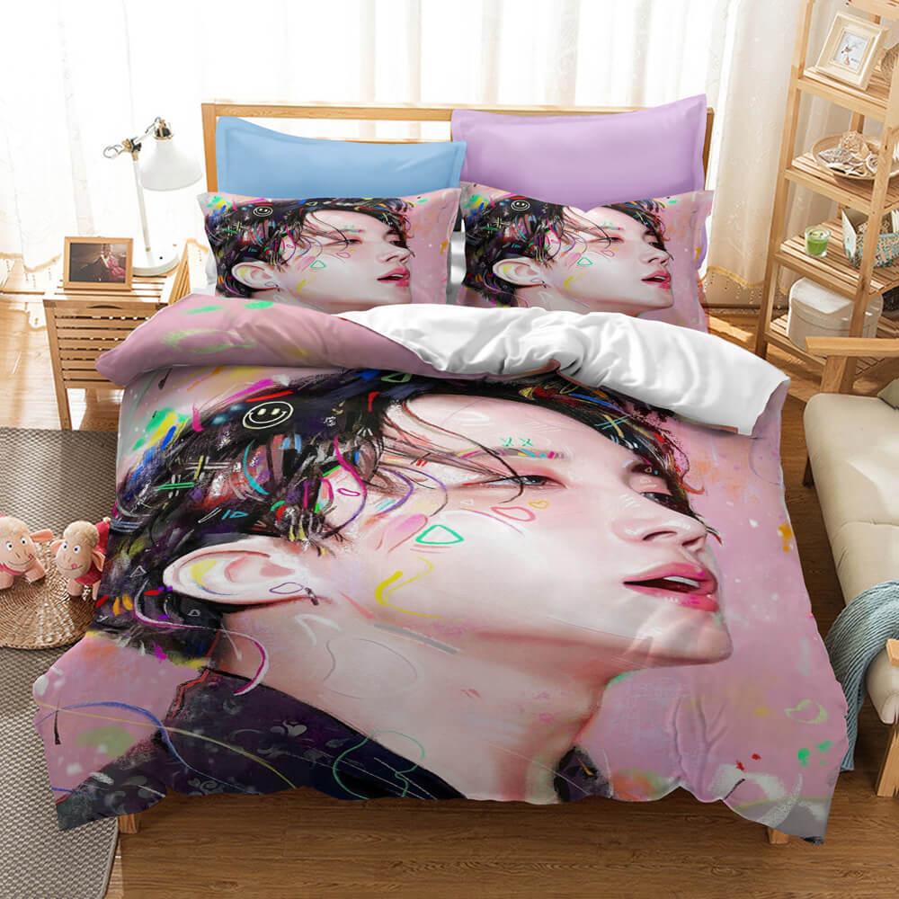 2024 NEW BTS Bangtan Boys Bedding Set Character Quilt Cover Without Filler