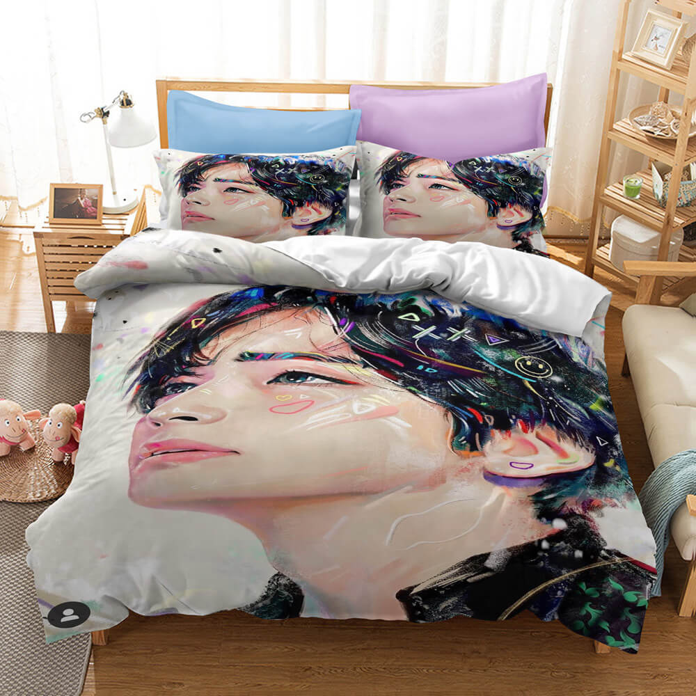 2024 NEW BTS Bangtan Boys Bedding Set Character Quilt Cover Without Filler