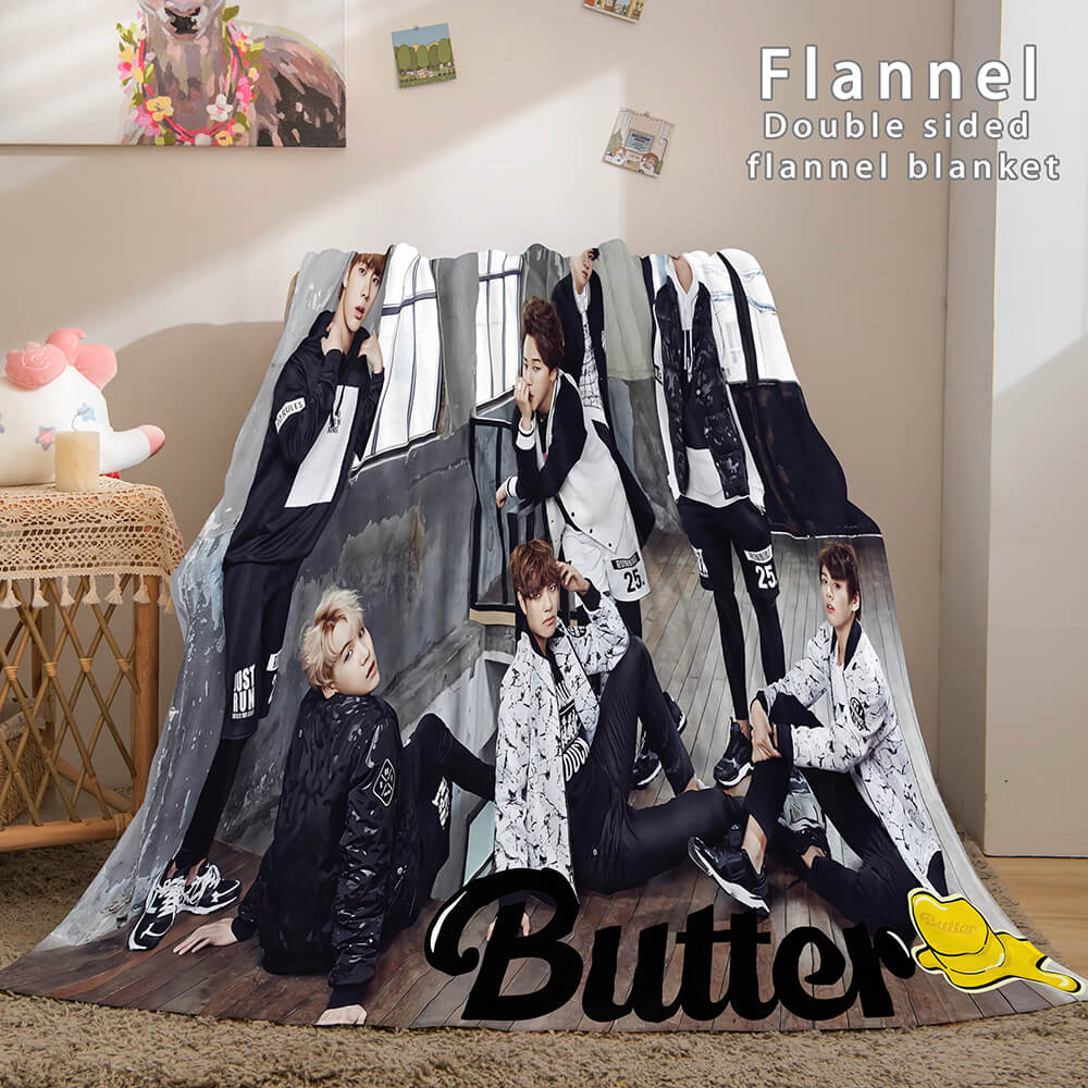 2024 NEW BTS Butter Bangtan Boys Cosplay Flannel Blanket