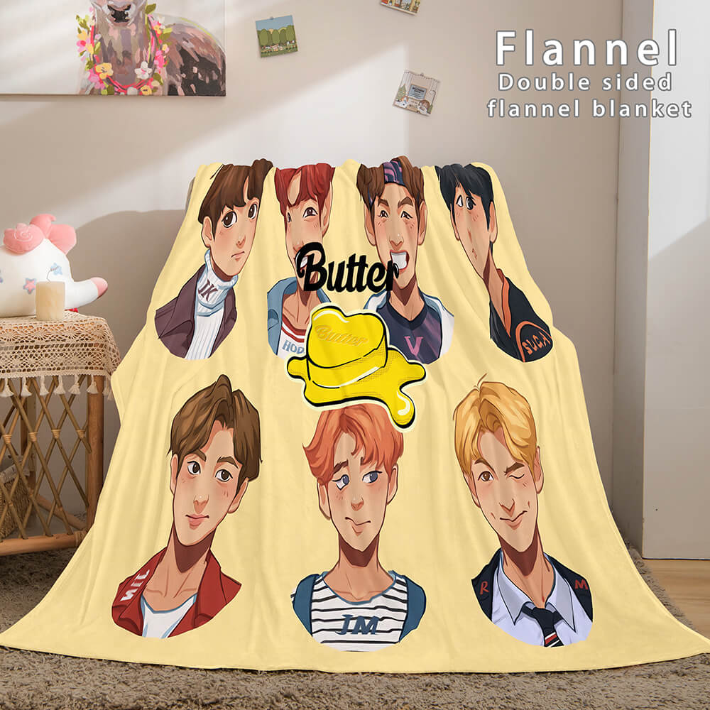 2024 NEW BTS Butter Bangtan Boys Cosplay Flannel Blanket