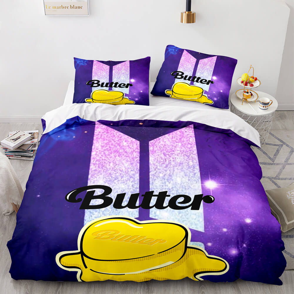 2024 NEW BTS Butter Cosplay Bedding Sets Soft Quilt Covers Without Filler