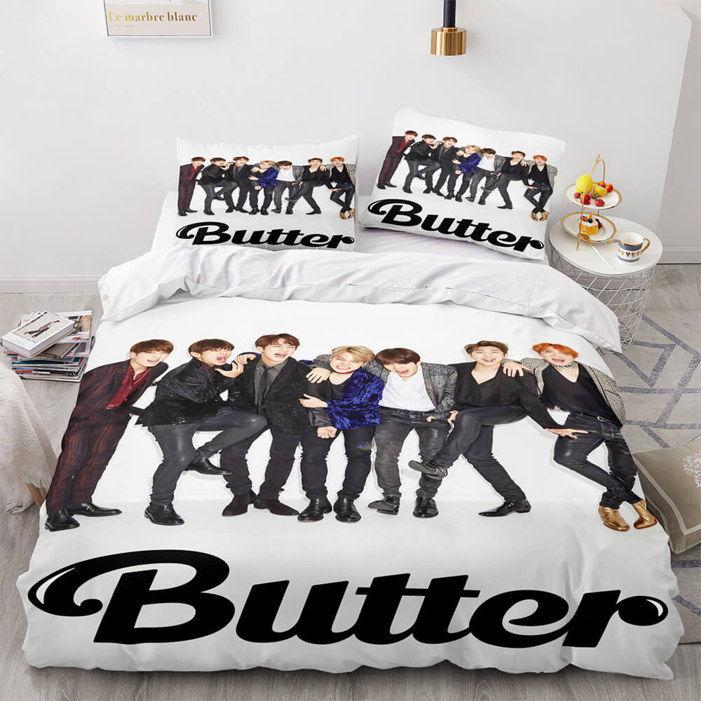 2024 NEW BTS Butter Cosplay Soft Bedding Set Quilt Cover Without Filler