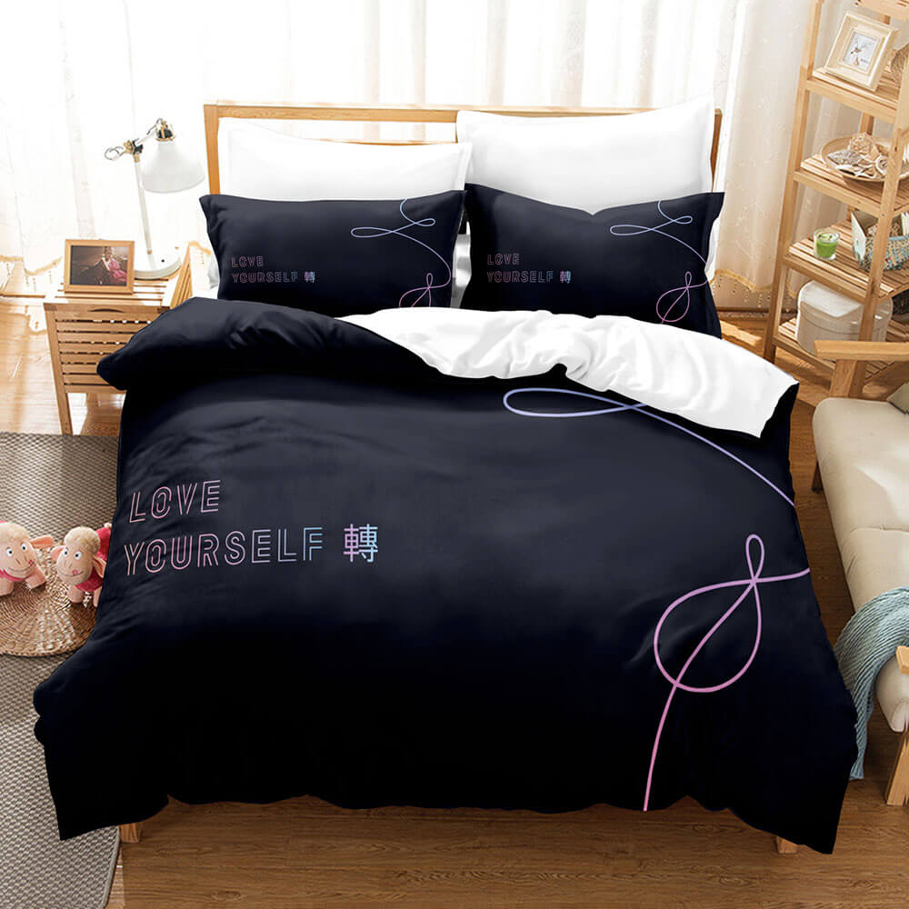 2024 NEW BTS Cosplay 3 Piece Bedding Sets Quilt Cover Without Filler