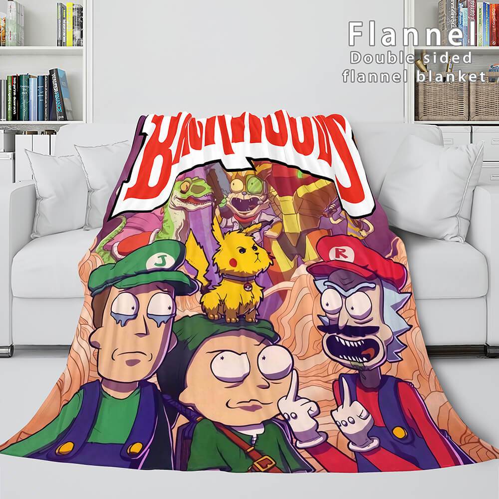 2025 NEW Rick And Morty Super Soft Flannel Fleece Blanket