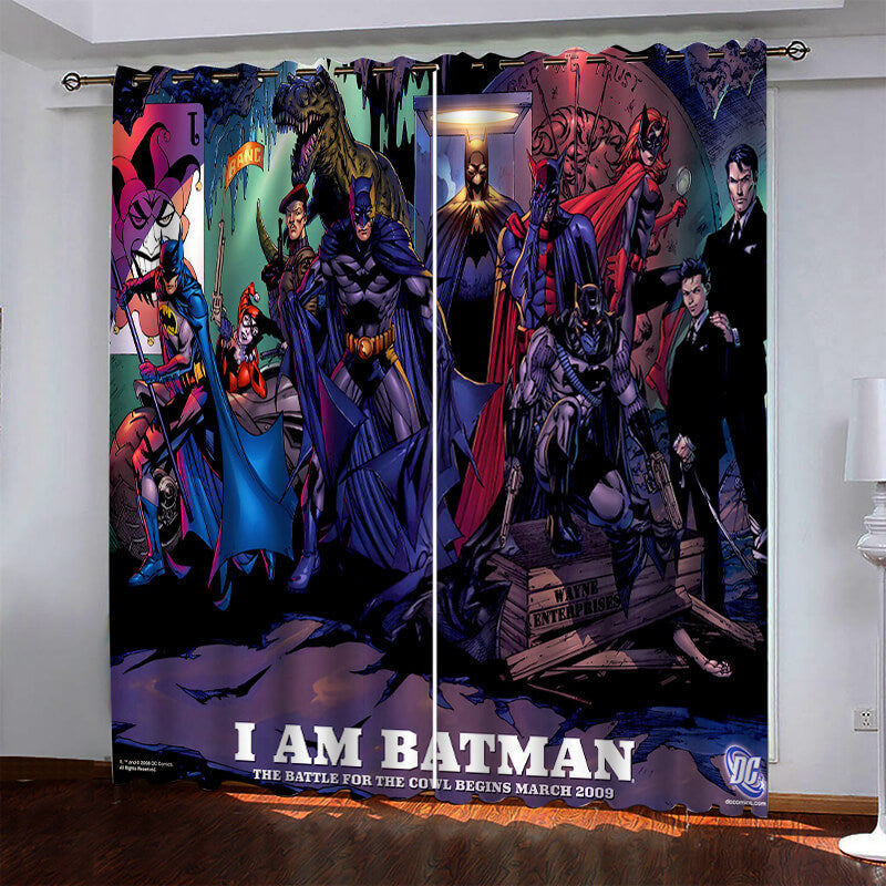 2024 NEW Batman Pattern Curtains Blackout Window Drapes