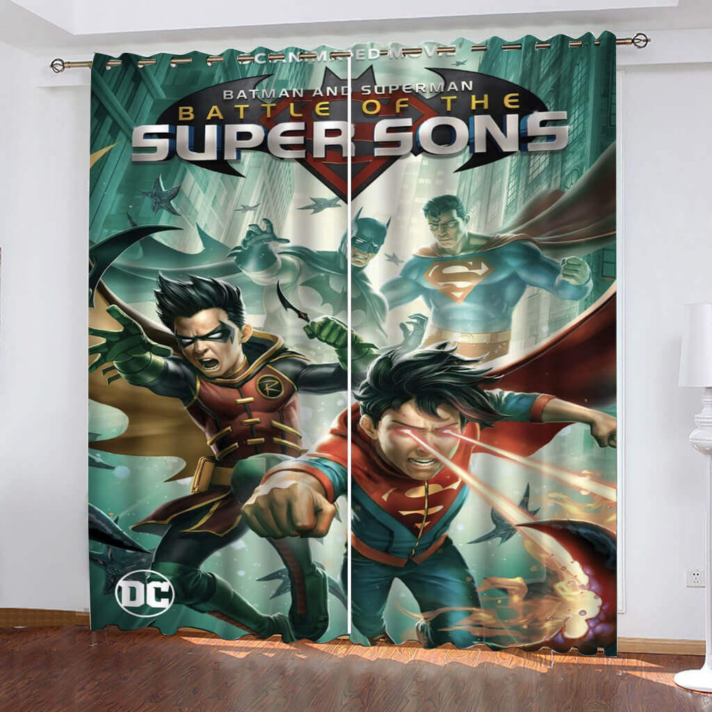 2024 NEW Batman and Superman Battle of the Super Sons Curtains Blackout Window Drapes