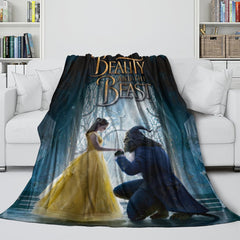 2024 NEW Beauty and the Beast Blanket Flannel Throw Room Decoration