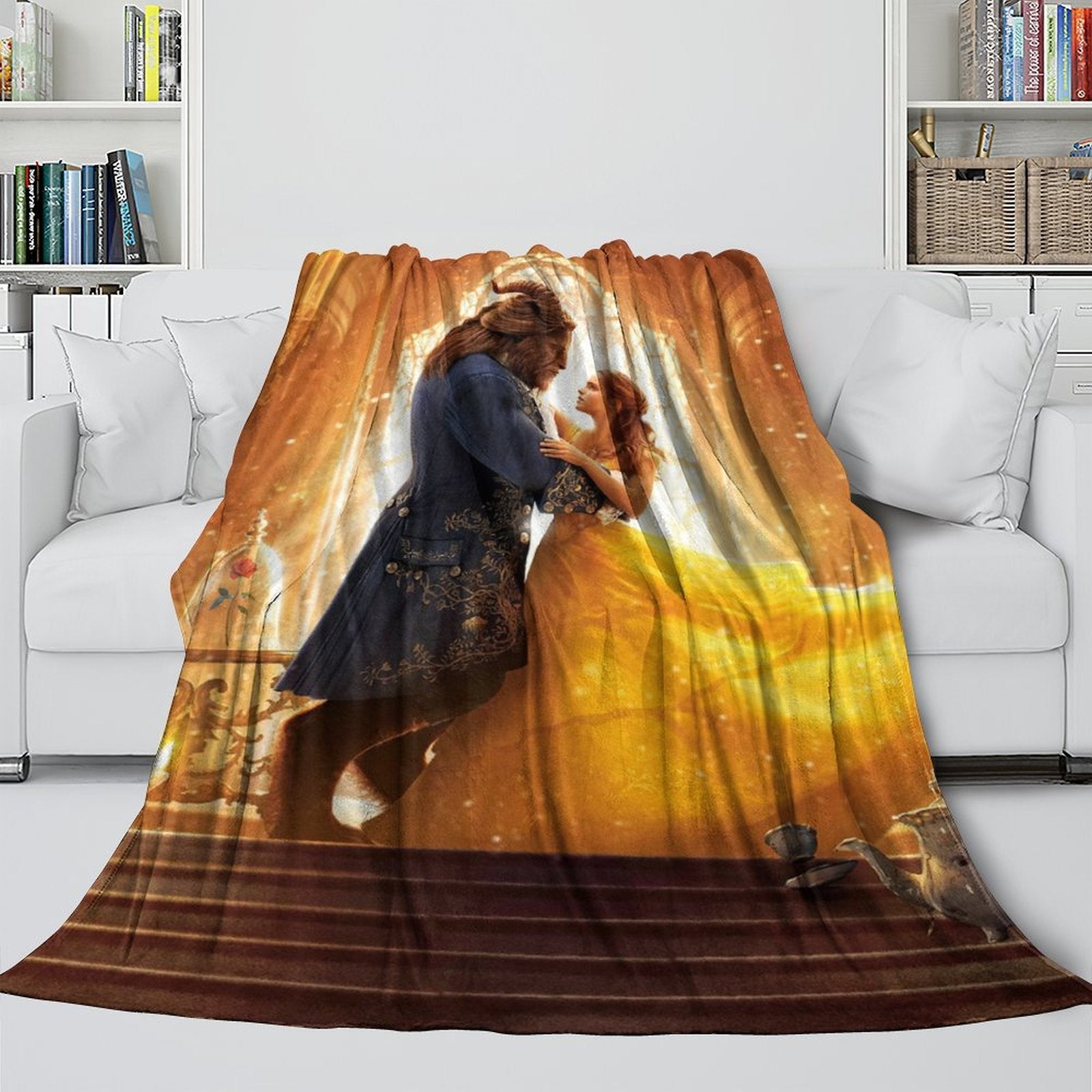 2024 NEW Beauty and the Beast Blanket Flannel Throw Room Decoration