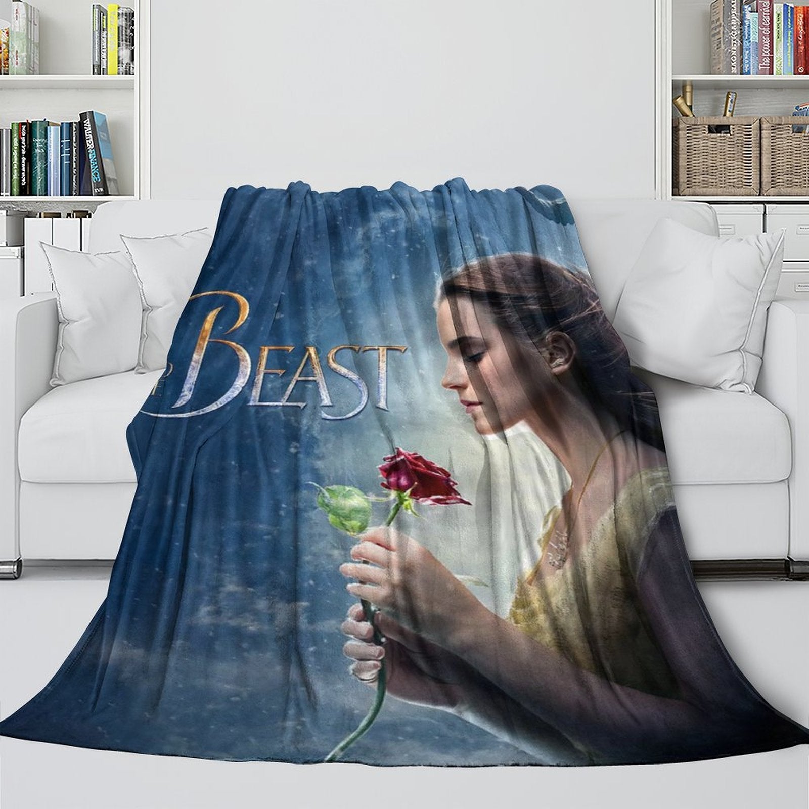 2024 NEW Beauty and the Beast Blanket Flannel Throw Room Decoration