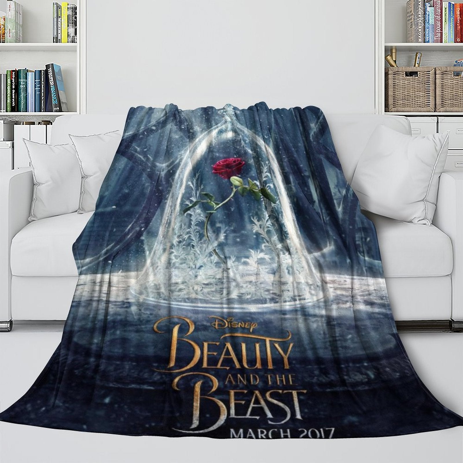 2024 NEW Beauty and the Beast Blanket Flannel Throw Room Decoration