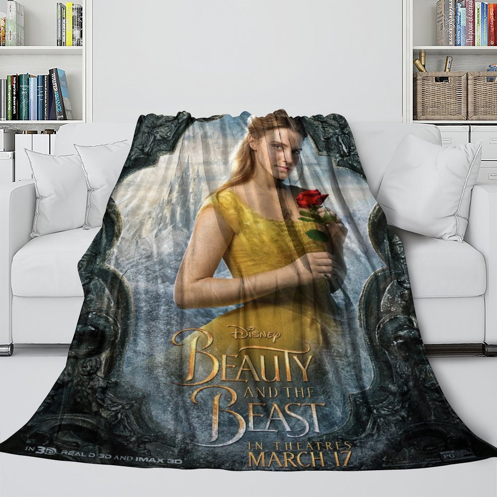 2024 NEW Beauty and the Beast Blanket Flannel Throw Room Decoration