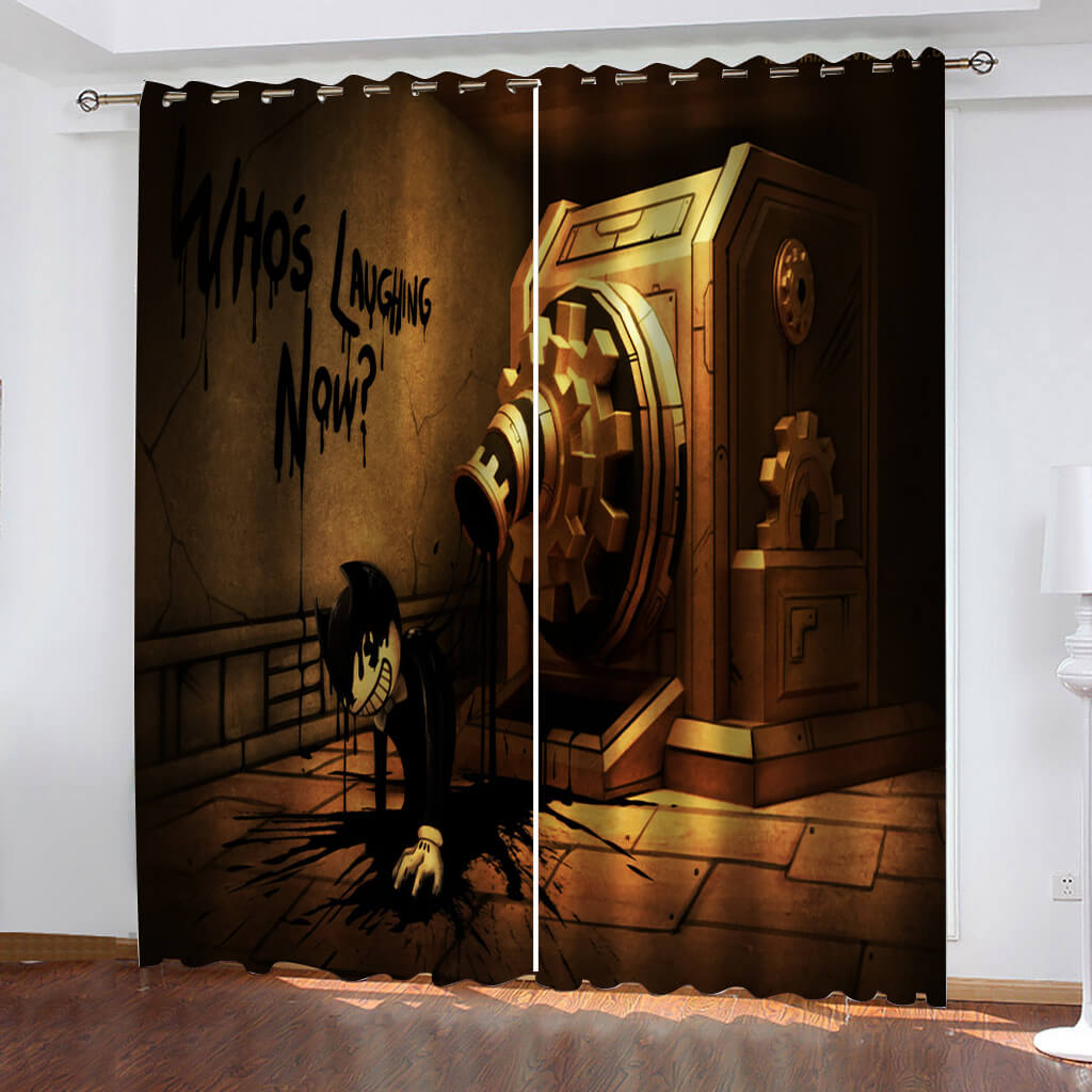 2024 NEW Bendy and the ink machine Curtains Blackout Window Treatments Drapes