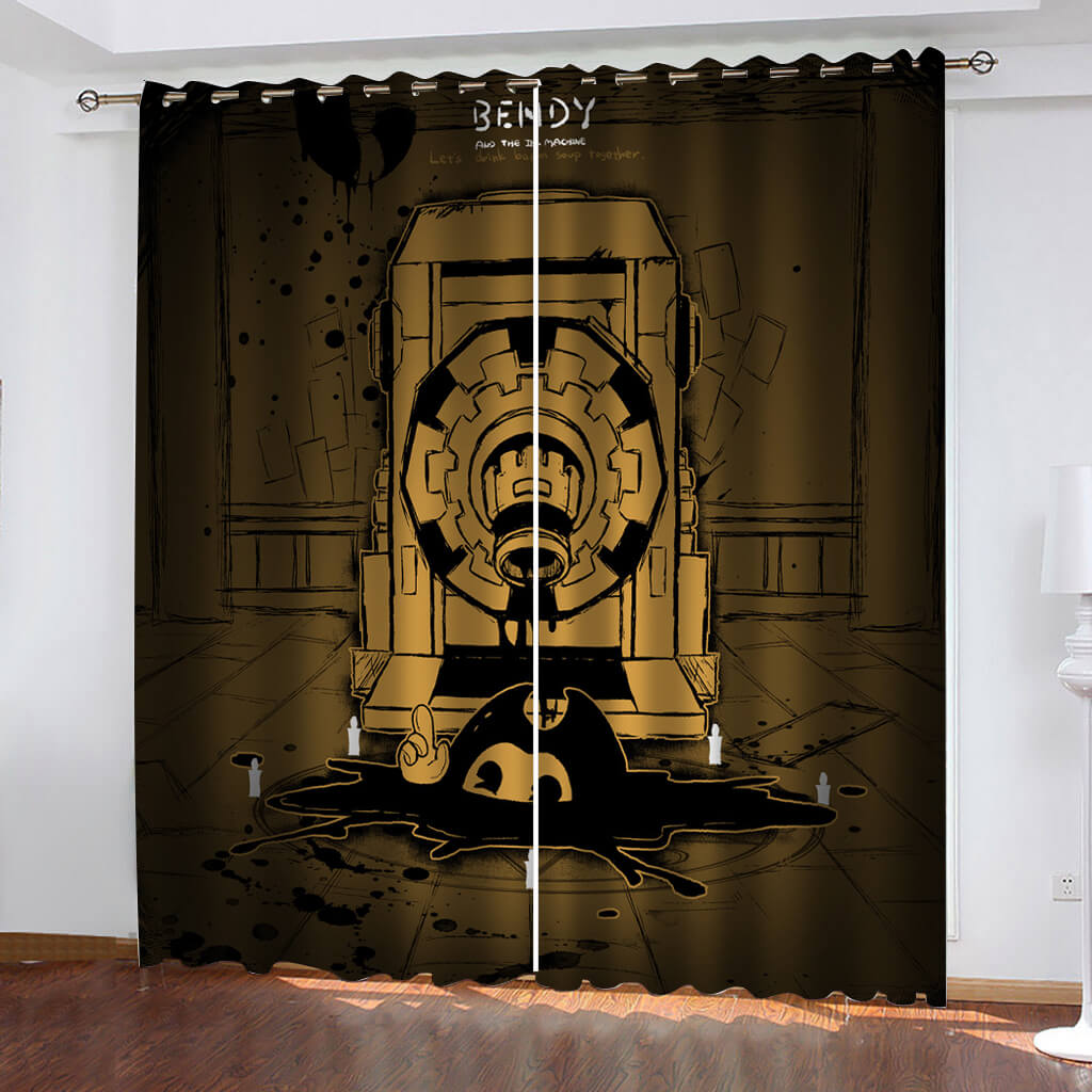 2024 NEW Bendy and the ink machine Curtains Blackout Window Treatments Drapes