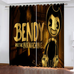 2024 NEW Bendy and the ink machine Curtains Blackout Window Treatments Drapes