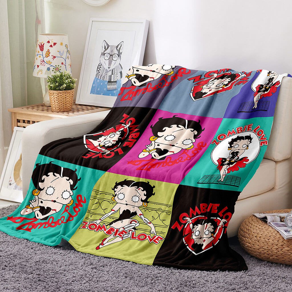 2024 NEW Betty Boop Blanket Flannel Fleece Throw Cosplay Blanket Room Decoration