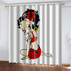 2024 NEW Betty Boop Curtains Cosplay Blackout Window Drapes Room Decoration